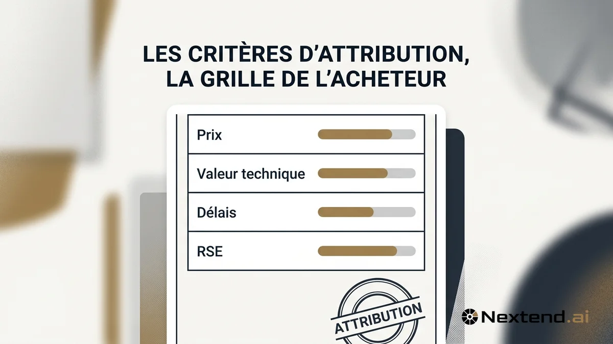 Bulletin de notes stylisé avec quatre critères d'attribution et barres de progression partielles